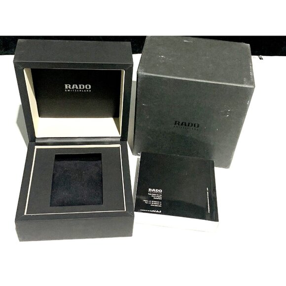 Rado Watch Box Presentation Black White Cardboard Gift Empty With Booklet - Picture 1 of 10